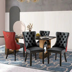 Chaises de salle à manger modernes en velours capitonné (lot de 4)