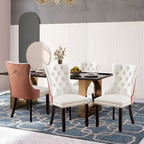 Chaises de salle à manger modernes en velours capitonné (lot de 4)