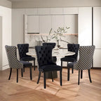 Chaises de salle à manger modernes en velours capitonné (lot de 4)