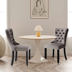 Chaises de salle à manger modernes en velours capitonné (lot de 4)
