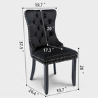 Chaises de salle à manger modernes en velours capitonné (lot de 4)