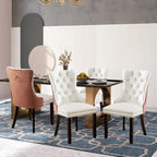 Chaises de salle à manger modernes en velours capitonné (lot de 4)