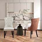 Chaises de salle à manger modernes en velours capitonné (lot de 4)