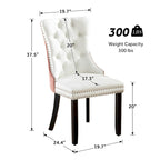 Chaises de salle à manger modernes en velours capitonné (lot de 4)