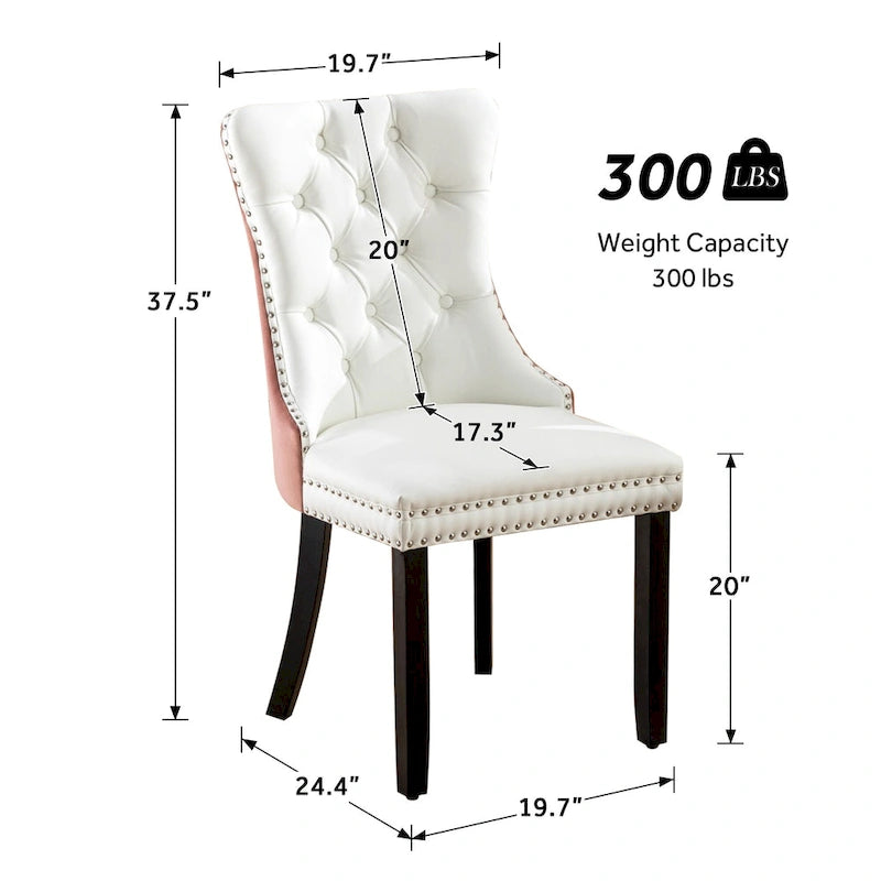 Chaises de salle à manger modernes en velours capitonné (lot de 4)