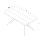 Table à manger rectangulaire Plank and Beam Verso avec pieds croisés - 72
