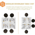 Ensemble de salle à manger 3 pièces pour cuisine et bar, table de bistrot moderne à hauteur de comptoir effet marbre avec 2 tabourets de bar en cuir PU