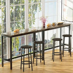 Ensemble de salle à manger 3 pièces pour cuisine et bar, table de bistrot moderne à hauteur de comptoir effet marbre avec 2 tabourets de bar en cuir PU