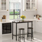 Ensemble de salle à manger 3 pièces pour cuisine et bar, table de bistrot moderne à hauteur de comptoir effet marbre avec 2 tabourets de bar en cuir PU