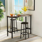 Ensemble de salle à manger 3 pièces pour cuisine et bar, table de bistrot moderne à hauteur de comptoir effet marbre avec 2 tabourets de bar en cuir PU
