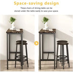 Ensemble de salle à manger 3 pièces pour cuisine et bar, table de bistrot moderne à hauteur de comptoir effet marbre avec 2 tabourets de bar en cuir PU