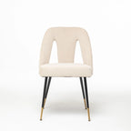 Lot de 2 chaises de salle à manger modernes et contemporaines rembourrées avec clous décoratifs et pieds en métal