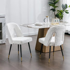 Lot de 2 chaises de salle à manger modernes et contemporaines rembourrées avec clous décoratifs et pieds en métal