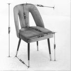 Lot de 2 chaises de salle à manger modernes et contemporaines rembourrées avec clous décoratifs et pieds en métal