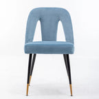Lot de 2 chaises de salle à manger modernes et contemporaines rembourrées avec clous décoratifs et pieds en métal
