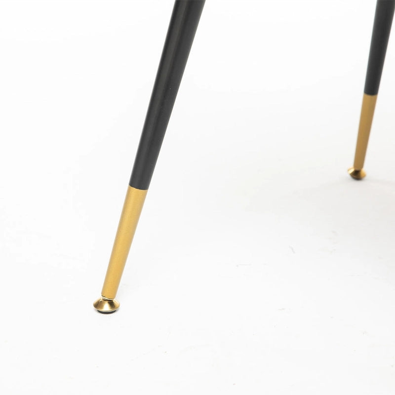 Lot de 2 chaises de salle à manger modernes et contemporaines rembourrées avec clous décoratifs et pieds en métal