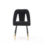 Lot de 2 chaises de salle à manger modernes et contemporaines rembourrées avec clous décoratifs et pieds en métal