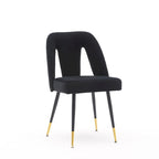Lot de 2 chaises de salle à manger modernes et contemporaines rembourrées avec clous décoratifs et pieds en métal
