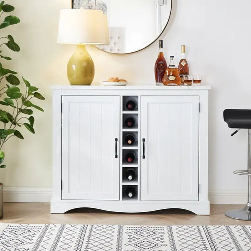 47 Meuble buffet avec comptoir en marbre et porte-verres