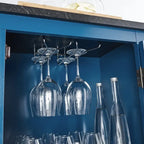 47 Meuble buffet avec comptoir en marbre et porte-verres