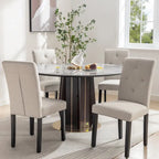 Javlergo Lot de 4 chaises de salle à manger rembourrées, chaise de salle à manger en tissu ou similicuir avec pieds en métal