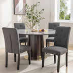 Javlergo Lot de 4 chaises de salle à manger rembourrées, chaise de salle à manger en tissu ou similicuir avec pieds en métal
