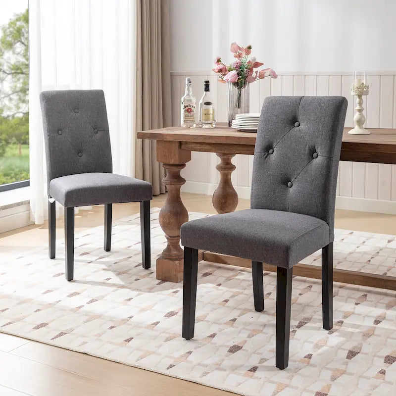 Javlergo Lot de 4 chaises de salle à manger rembourrées, chaise de salle à manger en tissu ou similicuir avec pieds en métal
