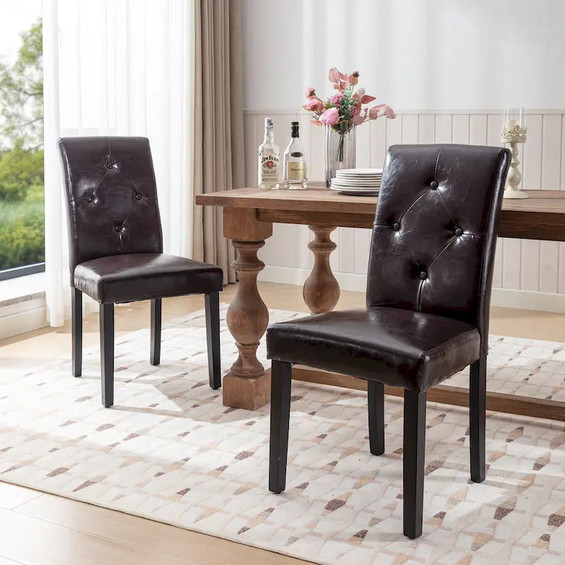 Javlergo Lot de 4 chaises de salle à manger rembourrées, chaise de salle à manger en tissu ou similicuir avec pieds en métal