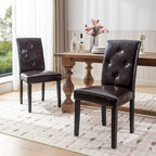 Javlergo Lot de 4 chaises de salle à manger rembourrées, chaise de salle à manger en tissu ou similicuir avec pieds en métal