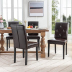 Javlergo Lot de 4 chaises de salle à manger rembourrées, chaise de salle à manger en tissu ou similicuir avec pieds en métal