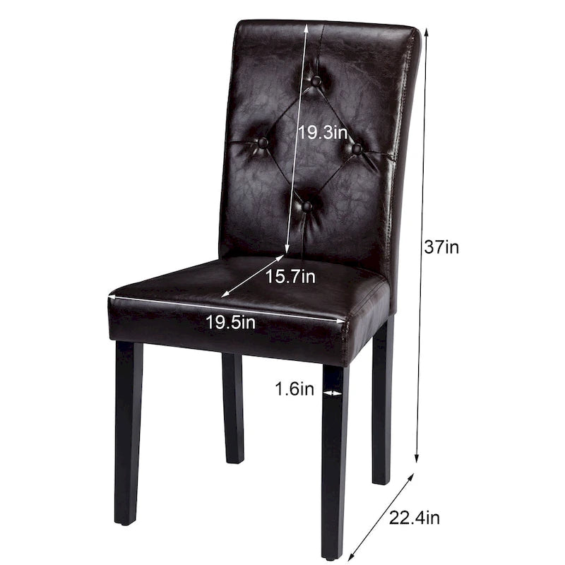 Javlergo Lot de 4 chaises de salle à manger rembourrées, chaise de salle à manger en tissu ou similicuir avec pieds en métal