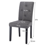 Javlergo Lot de 4 chaises de salle à manger rembourrées, chaise de salle à manger en tissu ou similicuir avec pieds en métal