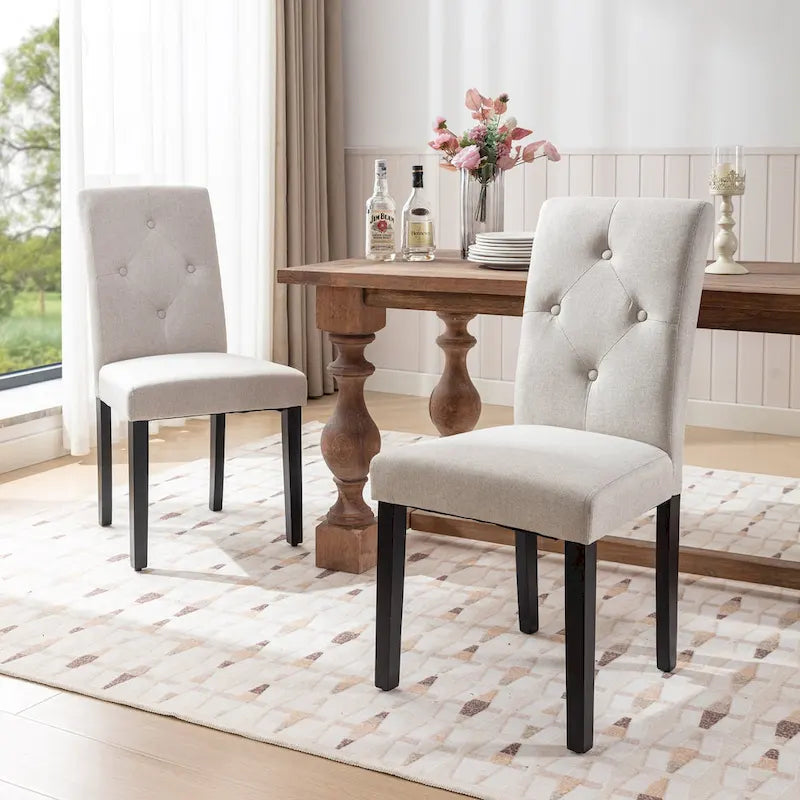Javlergo Lot de 4 chaises de salle à manger rembourrées, chaise de salle à manger en tissu ou similicuir avec pieds en métal