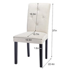 Javlergo Lot de 4 chaises de salle à manger rembourrées, chaise de salle à manger en tissu ou similicuir avec pieds en métal