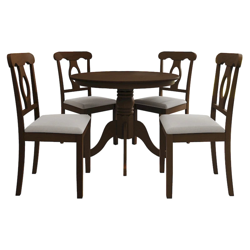 Ensemble de salle à manger en bois 5 pièces Mid-Century CraftPorch