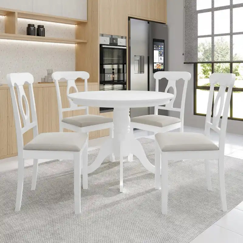 Ensemble de salle à manger en bois 5 pièces Mid-Century CraftPorch