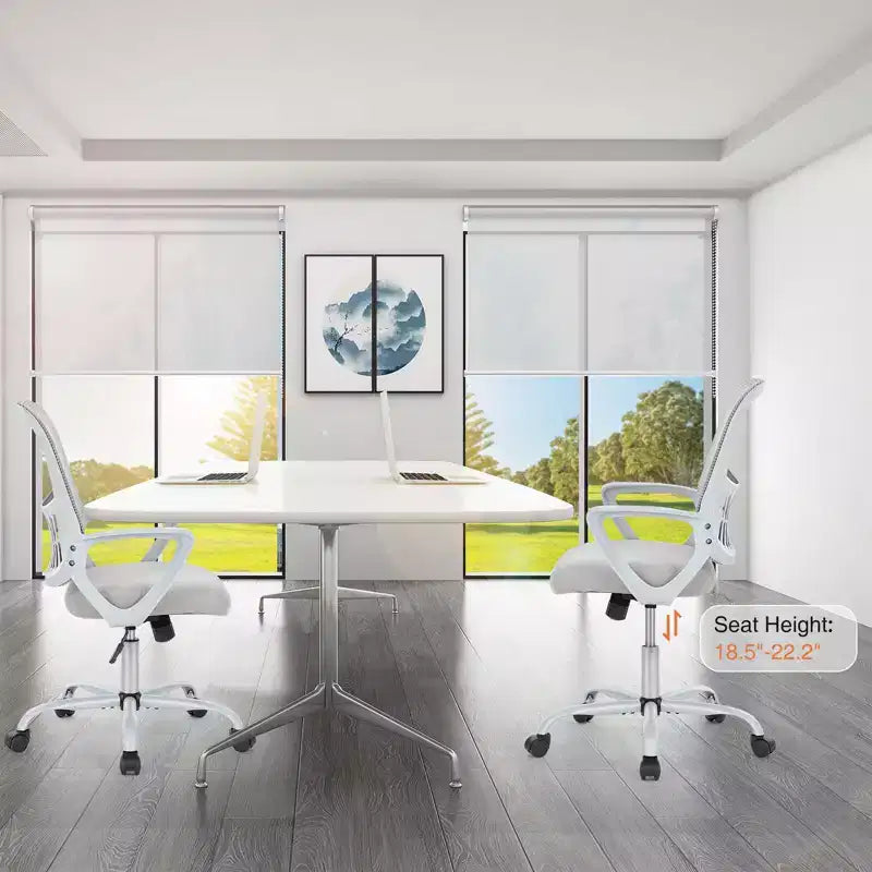 Chaise de bureau et de jeu ergonomique JIONJOY Modern avec support lombaire en maille et accoudoirs non réglables