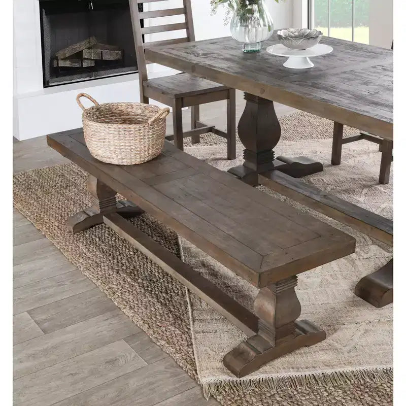 Banc de salle à manger en bois Christopher Knight Home Classic Gianna Farmhouse 66 po