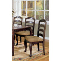 Ensemble de 2 chaises de salle à manger, finition noyer foncé de style transitionnel, en bois massif, pour cuisine et salle à manger, chaises à dossier échelle