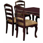 Ensemble de 2 chaises de salle à manger, finition noyer foncé de style transitionnel, en bois massif, pour cuisine et salle à manger, chaises à dossier échelle