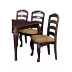 Ensemble de 2 chaises de salle à manger, finition noyer foncé de style transitionnel, en bois massif, pour cuisine et salle à manger, chaises à dossier échelle