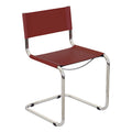 Chaise d'appoint Cantilever Breuer Chair Company Mart Stam avec cadre chromé (divers coloris de cuir reconstitué)