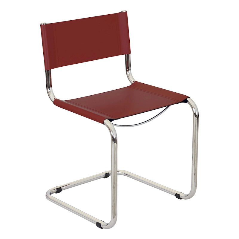 Chaise d'appoint Cantilever Breuer Chair Company Mart Stam avec cadre chromé (divers coloris de cuir reconstitué)