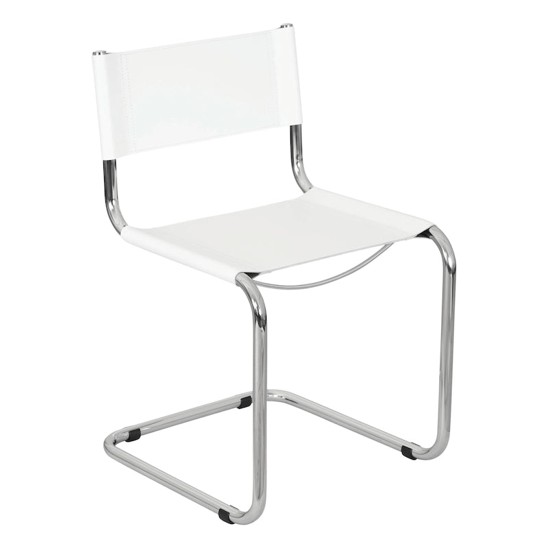Chaise d'appoint Cantilever Breuer Chair Company Mart Stam avec cadre chromé (divers coloris de cuir reconstitué)