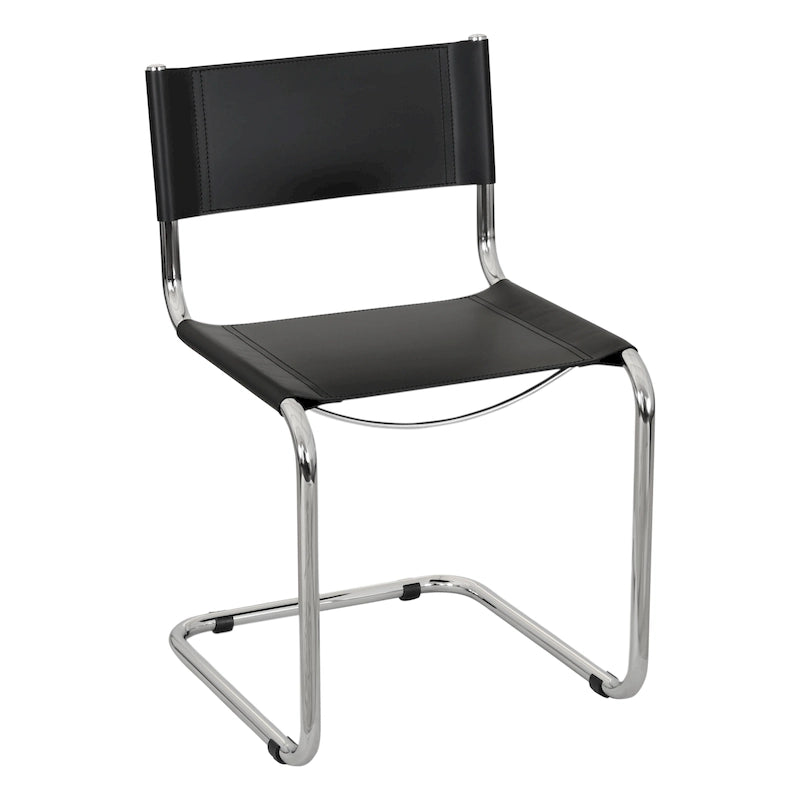 Chaise d'appoint Cantilever Breuer Chair Company Mart Stam avec cadre chromé (divers coloris de cuir reconstitué)