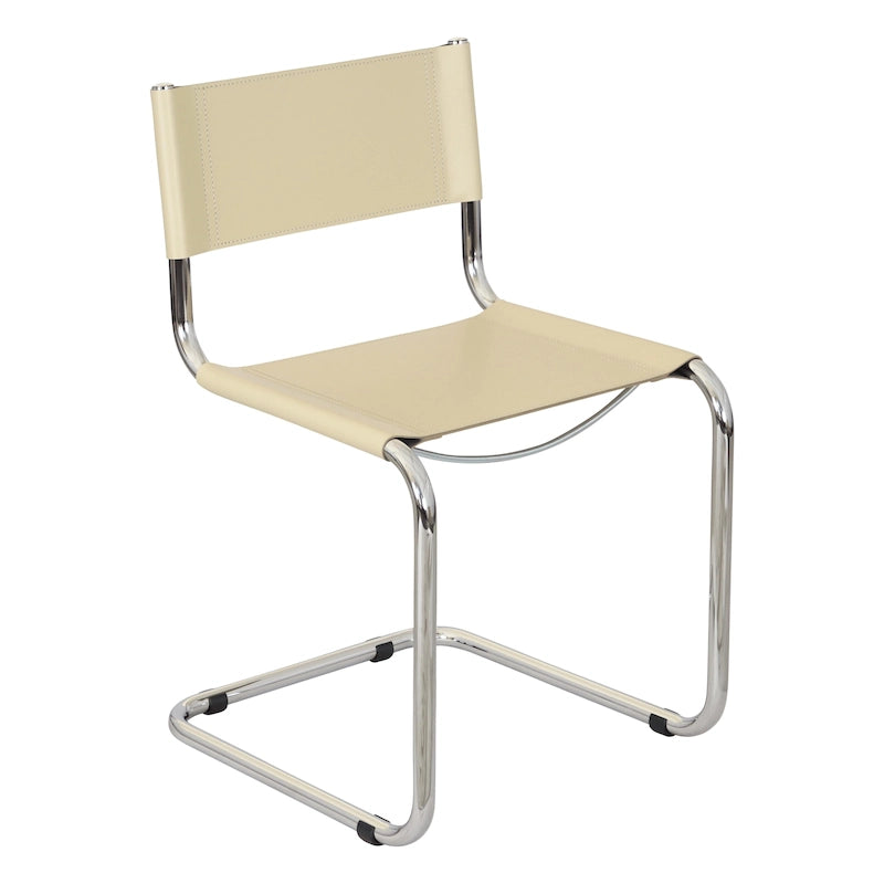 Chaise d'appoint Cantilever Breuer Chair Company Mart Stam avec cadre chromé (divers coloris de cuir reconstitué)