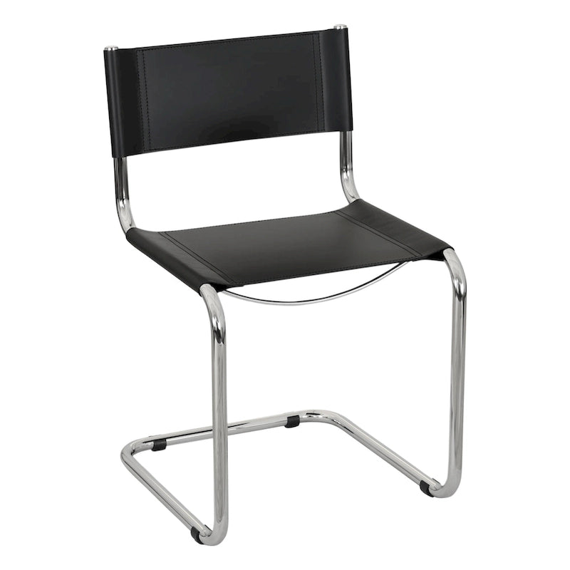 Chaise d'appoint Cantilever Breuer Chair Company Mart Stam avec cadre chromé (divers coloris de cuir reconstitué)