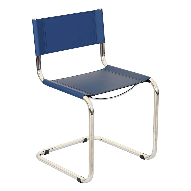 Chaise d'appoint Cantilever Breuer Chair Company Mart Stam avec cadre chromé (divers coloris de cuir reconstitué)