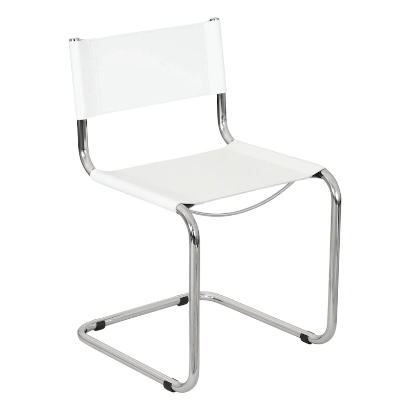 Chaise d'appoint Cantilever Breuer Chair Company Mart Stam avec cadre chromé (divers coloris de cuir reconstitué)