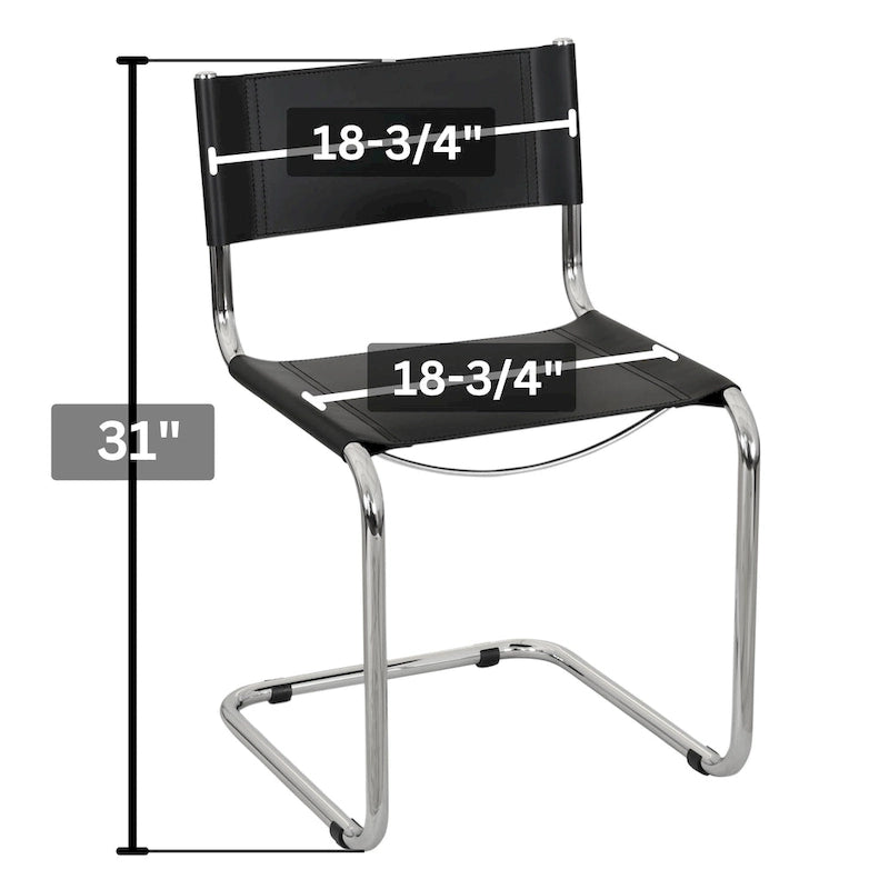 Chaise d'appoint Cantilever Breuer Chair Company Mart Stam avec cadre chromé (divers coloris de cuir reconstitué)